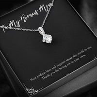 Load image into Gallery viewer, To My Bonus Mom Gifts, Endless Love And Support, Alluring Beauty Necklace For Women, Birthday Mothers Day Present From Bonus Daughter
