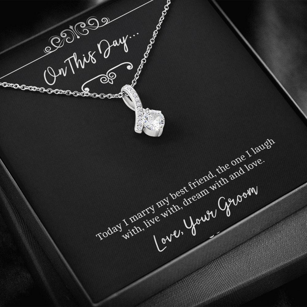 To My Bride  Gifts, I Marry You, Alluring Beauty Necklace For Women, Wedding Day Thank You Ideas From Groom