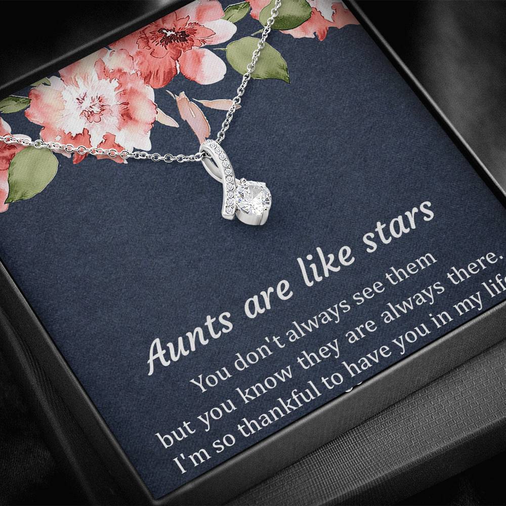 To My Aunt Gifts, Aunts Are Like Stars, Alluring Beauty Necklace For Women, Aunt Birthday Present From Niece Nephew