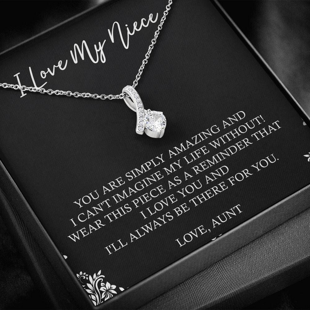 To My Niece  Gifts, You Are Simply Amazing, Alluring Beauty Necklace For Women, Birthday Present Idea From Aunt
