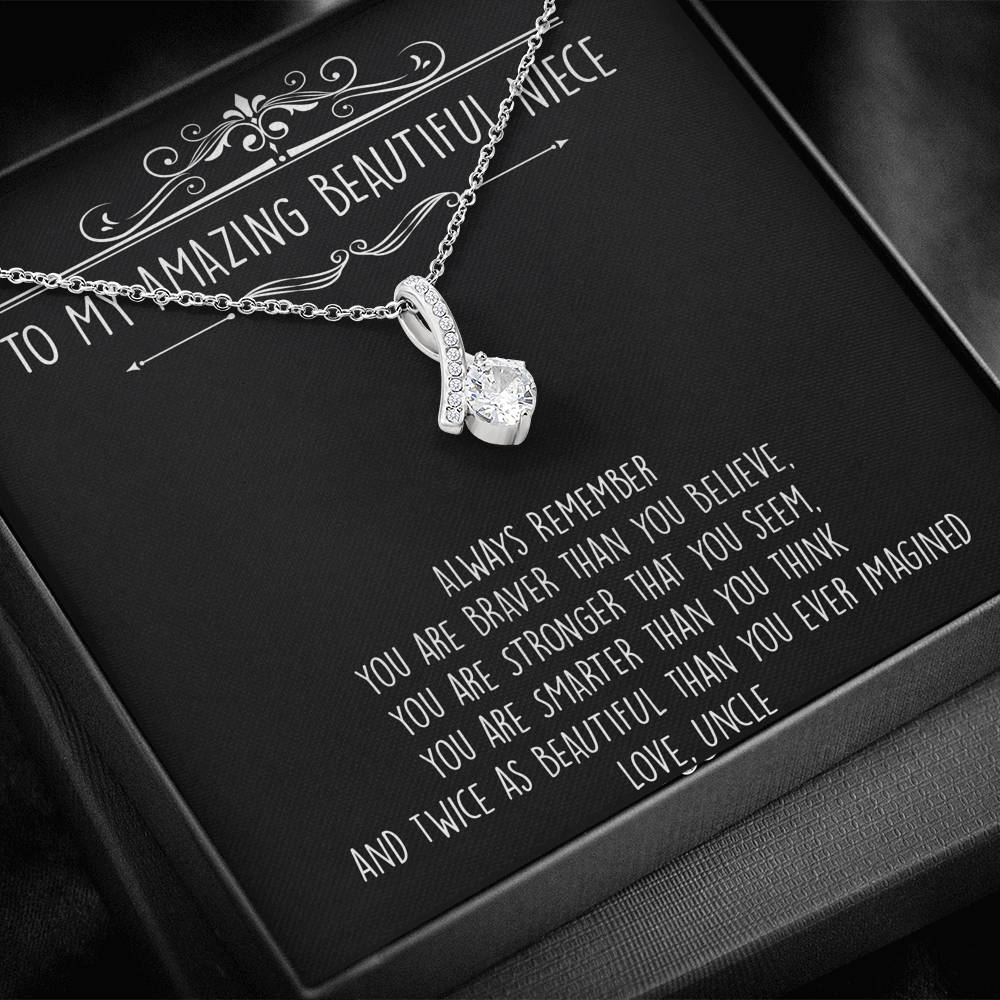 To My Niece  Gifts, Always Remember, Alluring Beauty Necklace For Women, Birthday Present Idea From Uncle
