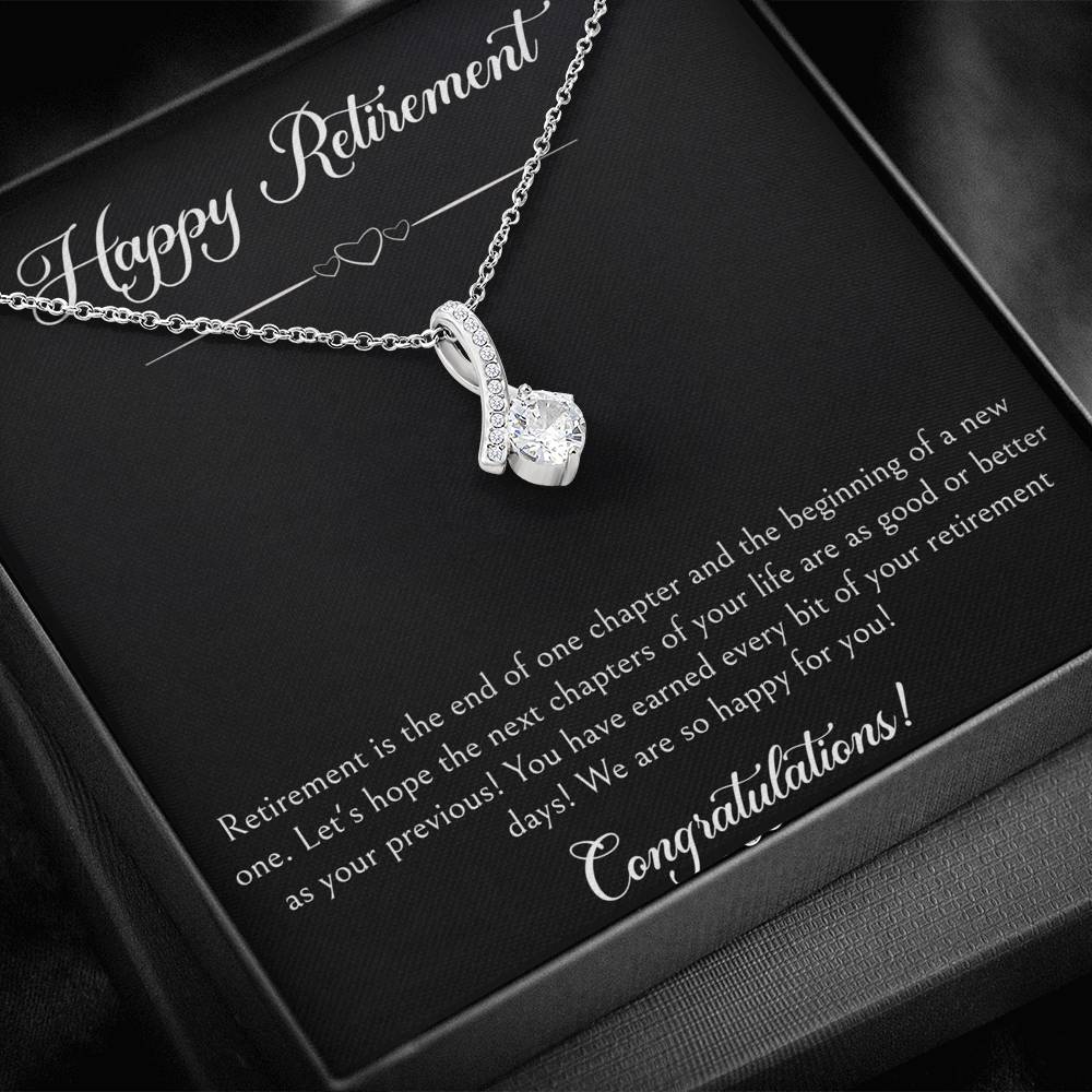 Retirement Gifts, Wishing You The Best, Happy Retirement Alluring Beauty Necklace For Women, Retirement Party Favor From Friends Coworkers