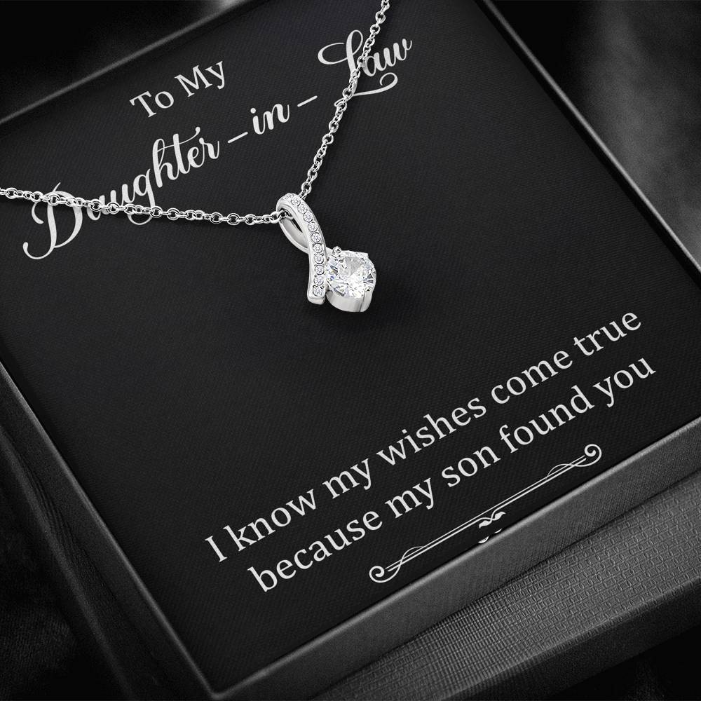 To My Daughter-in-law Gifts, I Know My Wishes Come True, Alluring Beauty Necklace For Women, Birthday Present Idea From Mother-in-law