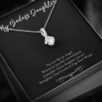 Load image into Gallery viewer, To My Badass Daughter Gifts, You Are Like An Angel, Alluring Beauty Necklace For Women, Birthday Present Idea From Mom
