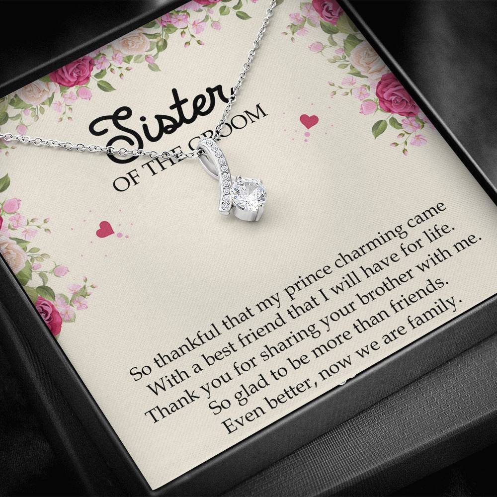 Sister Of The Groom Gifts, So Glad To Be More Than Friends, Alluring Beauty Necklace For Women, Wedding Day Thank You Ideas From Bride