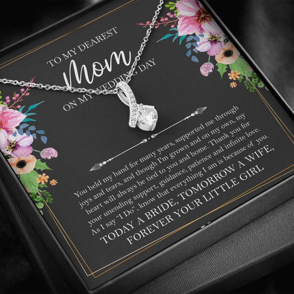 Mom of the Bride Gifts, You Held My Hand for Many Years, Alluring Beauty Necklace For Women, Wedding Day Thank You Ideas From Bride