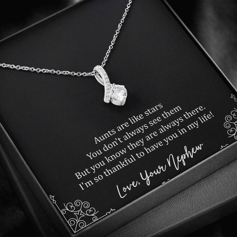 To My Aunt Gifts, Aunts Are Like Stars, Alluring Beauty Necklace For Women, Birthday Present Idea From Nephew