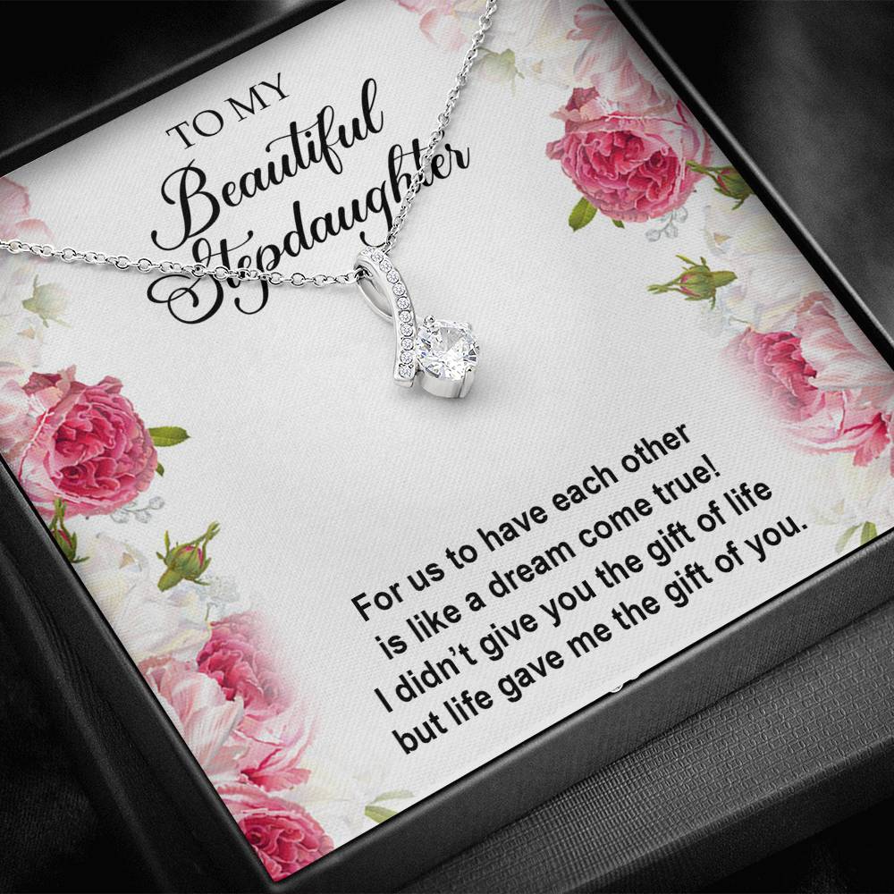 To My Stepdaughter Gifts, For Us To Have Each Other, Alluring Beauty Necklace For Women, Birthday Present Idea From Stepmom Stepdad