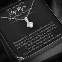 Load image into Gallery viewer, To My Bonus Mom Gifts, I Am So Grateful, Alluring Beauty Necklace For Women, Wedding Day Thank You Ideas From Bride
