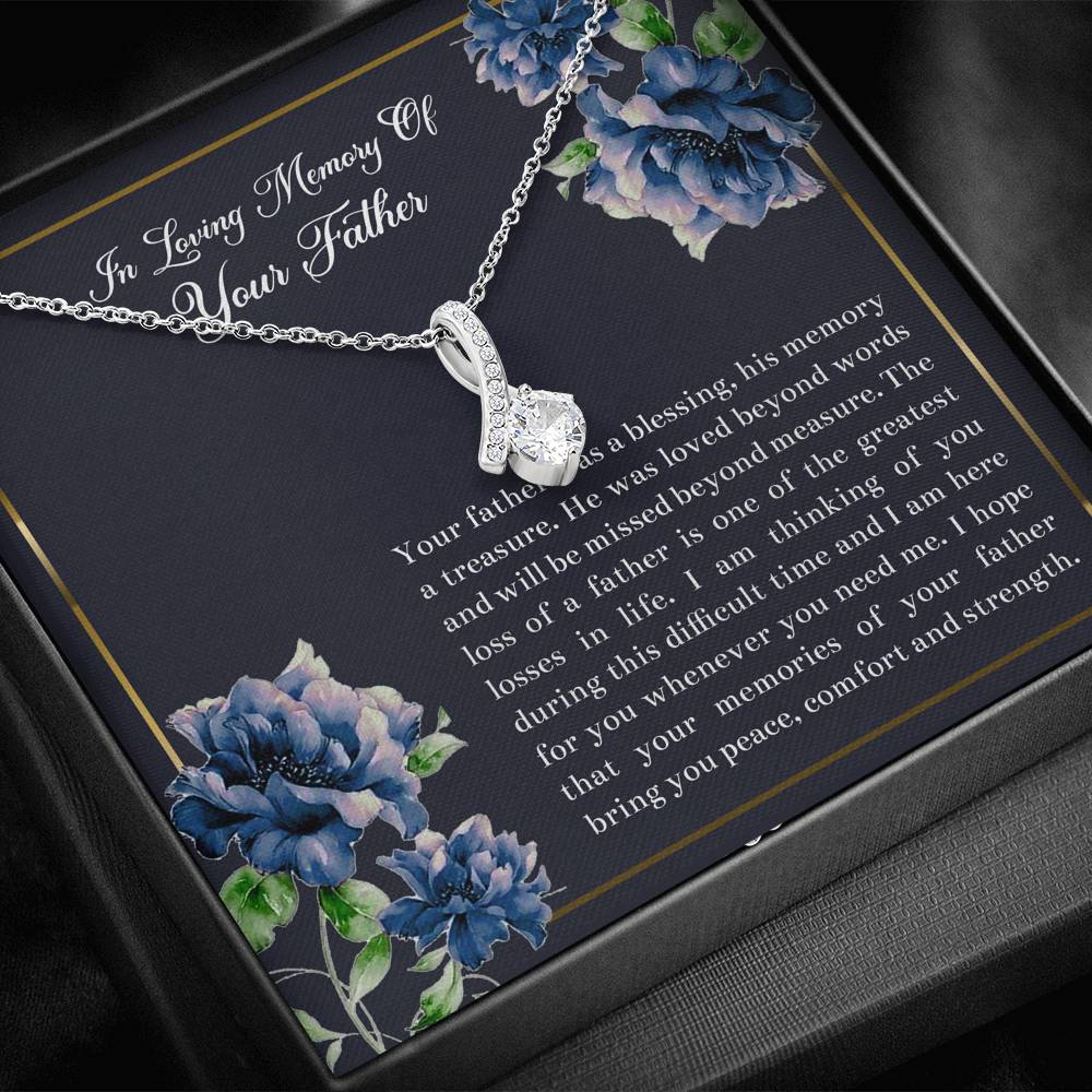 Loss of Father Gifts, In Loving Memory, Sympathy Alluring Beauty Necklace For Loss of Father, Memorial Sorry For Your Loss Present