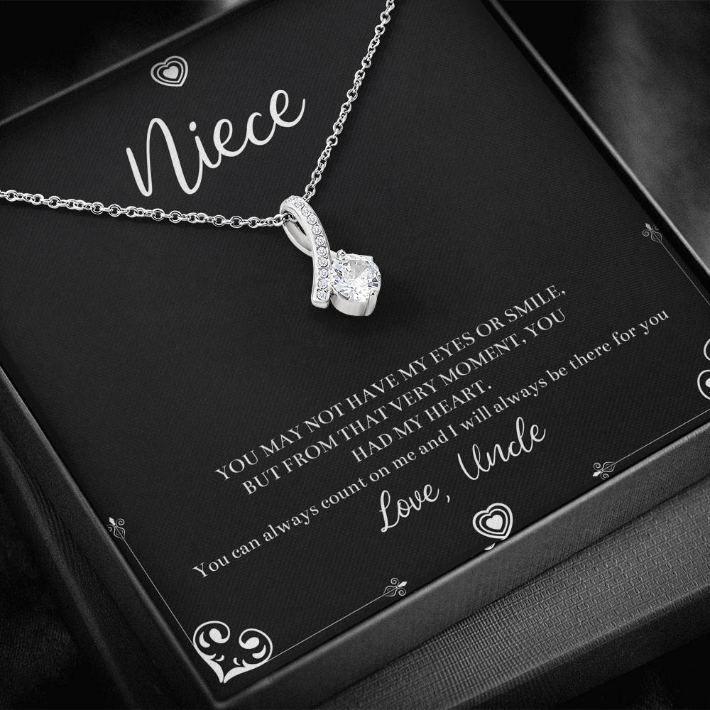 To My Niece  Gifts, You Can Always Count On Me, Alluring Beauty Necklace For Women, Birthday Present Idea From Uncle