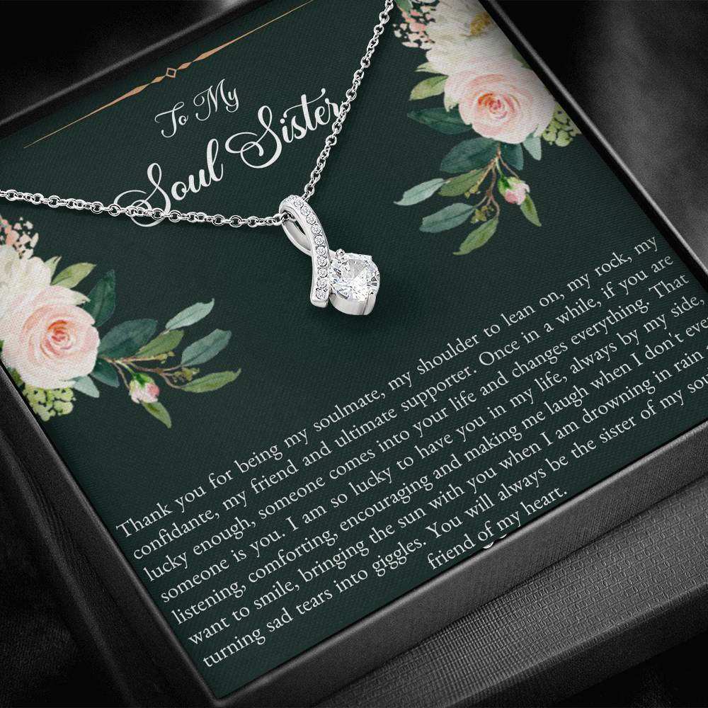 To My Best Friend Gifts, To My Soul Sister, Alluring Beauty Necklace For Women, Birthday Present Idea From Bestie
