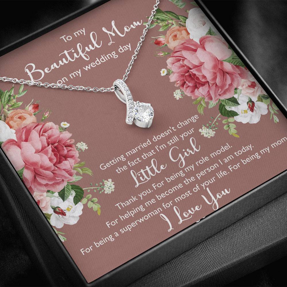 To My Mom Gifts, Thank You, Alluring Beauty Necklace For Women, Wedding Day Thank You Ideas From Daughter