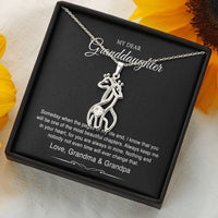 Load image into Gallery viewer, To My Granddaughter Gifts From Grandma Grandpa, Someday When The Pages Of My Life End, Giraffe Necklace For Women, Birthday Present Idea From Grandmother Grandfather
