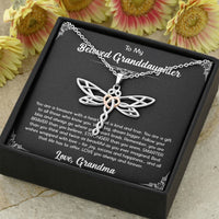 Load image into Gallery viewer, To My Granddaughter Gifts, You Are A Gift, Dragonfly Necklace For Women, Birthday Present Idea From Grandma
