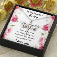 Load image into Gallery viewer, To My Bride Gifts, You And I Will Say I Do, Dragonfly Necklace For Women, Wedding Day Thank You Ideas From Groom
