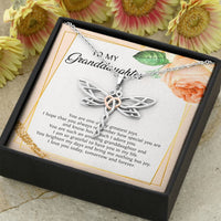 Load image into Gallery viewer, To My Granddaughter Gifts, You Are One Of My Greatest Joys, Dragonfly Necklace For Women, Birthday Present Idea From Grandma Grandpa
