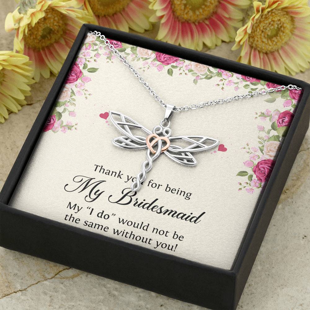 To My Bridesmaid Gifts, Thank You , Dragonfly Necklace For Women, Wedding Day Thank You Ideas From Bride