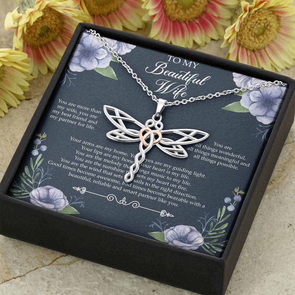 To My Wife, You Are More Than My Wife, Dragonfly Necklace For Women, Anniversary Birthday Gifts From Husband