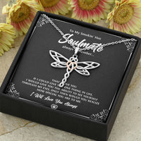Load image into Gallery viewer, To My Soulmate, Smokin Hot Soulmate, Dragonfly Necklace For Girlfriend, Anniversary Birthday Valentines Day Gifts From Boyfriend
