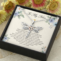 Load image into Gallery viewer, To My Niece Gifts, When Life Gets Hard And You Feel All Alone, Dragonfly Necklace For Women, Niece Birthday Present From Aunt
