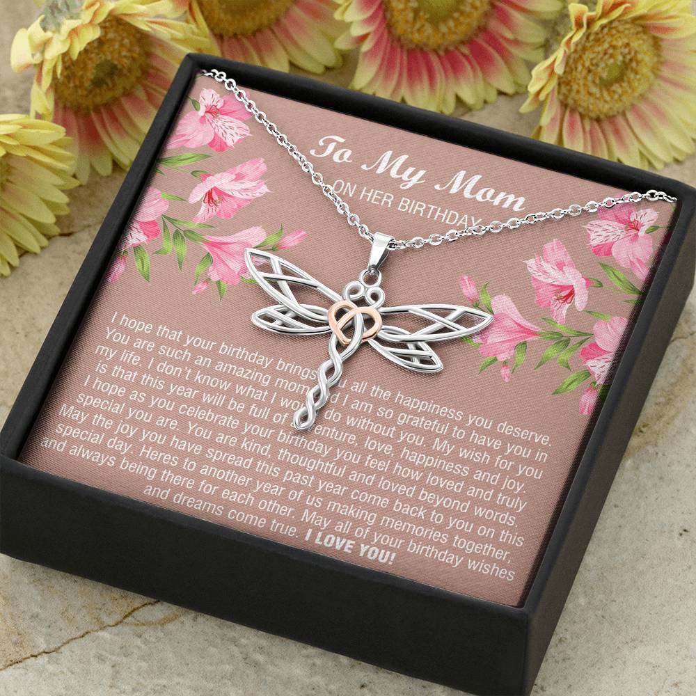 To My Mom Gifts, You Are Amazing, Dragonfly Necklace For Women, Birthday Present From Son Daughter