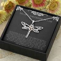 Load image into Gallery viewer, To My Daughter in Law Gifts, Thank You For The Love, Dragonfly Necklace For Women, Birthday Present Idea From Mother-in-law
