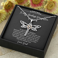 Load image into Gallery viewer, To My Badass Daughter Gifts, Someday When The Pages of My Life End, Dragonfly Necklace For Women, Birthday Present Idea From Dad
