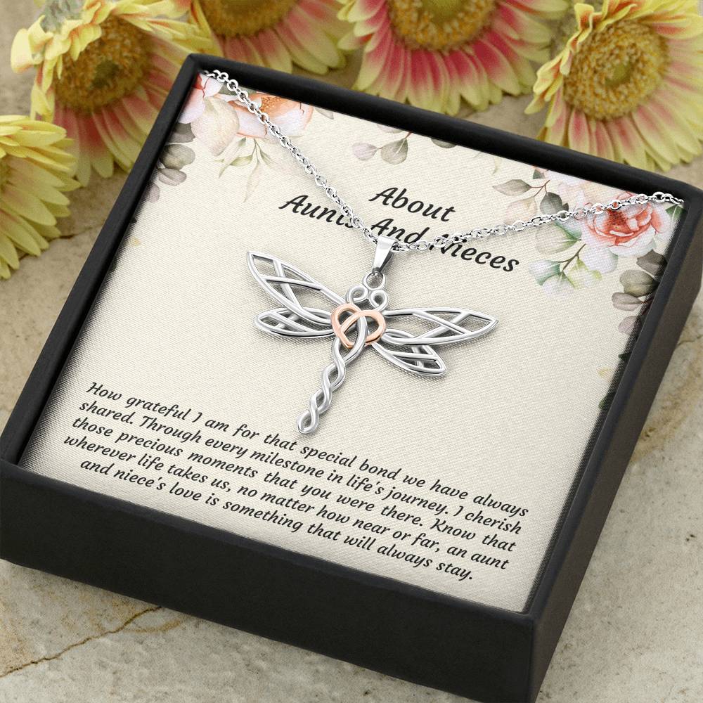 To My Niece Gifts, How Grateful I Am For That Special Bond, Dragonfly Necklace For Women, Niece Birthday Present From Aunt