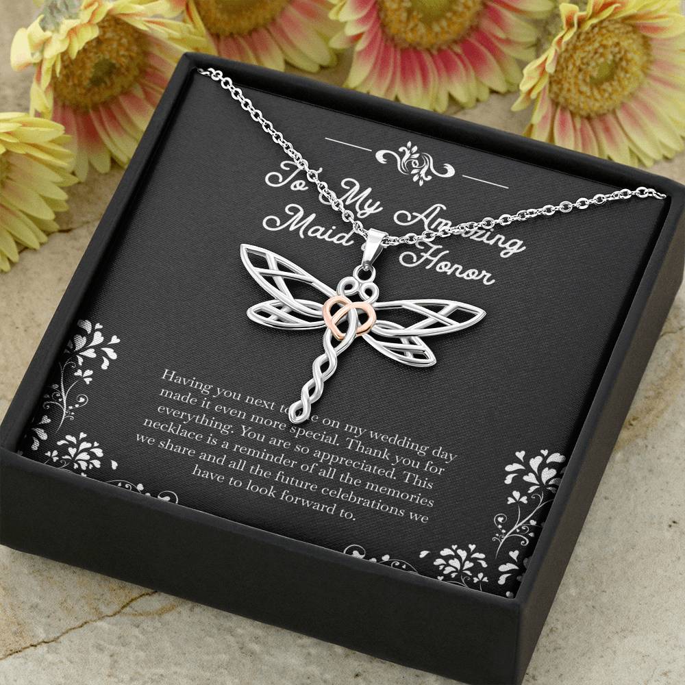 To My Maid Of Honor Gifts, Having You Next To Me, Dragonfly Necklace For Women, Wedding Day Thank You Ideas From Bride