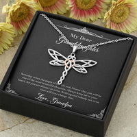 Load image into Gallery viewer, To My Granddaughter Gifts, One Of The Most Beautiful Chapters, Dragonfly Necklace For Women, Birthday Present Idea From Grandpa
