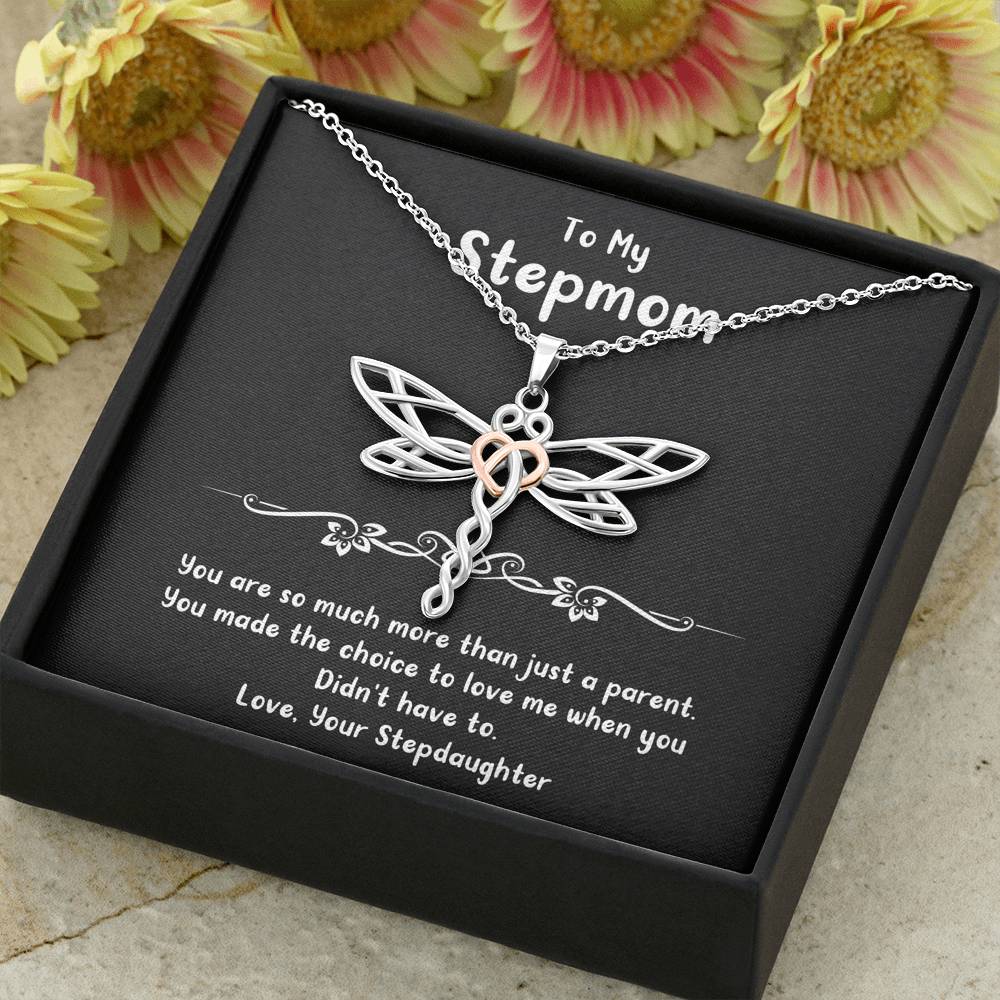 To My Stepmom Gifts, You Are More Than Just A Parent, Dragonfly Necklace For Women, Birthday Mothers Day Present From Stepdaughter