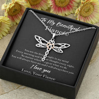 Load image into Gallery viewer, To My Fiancée, You Will Always Have Me, Dragonfly Necklace For Women, Anniversary Birthday Valentines Day Gifts From Fiancé
