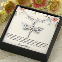 Load image into Gallery viewer, Gift for Expecting Mom, You Are The Strongest Woman I Know, Mom to Be Dragonfly Necklace For Women, Pregnancy Gift For New Mother
