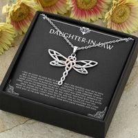 Load image into Gallery viewer, To My Daughter-in-law Gifts, I&#39;m Lucky To Have You, Dragonfly Necklace For Women, Birthday Present Idea From Mother-in-law
