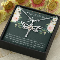 Load image into Gallery viewer, Mom of the Bride Gifts, Today We Become Family, Dragonfly Necklace For Women, Wedding Day Thank You Ideas From Groom
