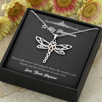 Load image into Gallery viewer, To My Stepmom Gifts, Your Endless Love And Support, Dragonfly Necklace For Women, Birthday Mothers Day Present From Stepson
