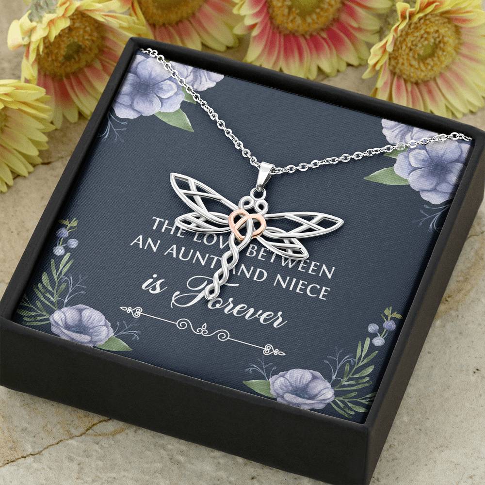 To My Niece  Gifts, The Love Between an Aunt and Niece, Dragonfly Necklace For Women, Birthday Present Idea From Aunt