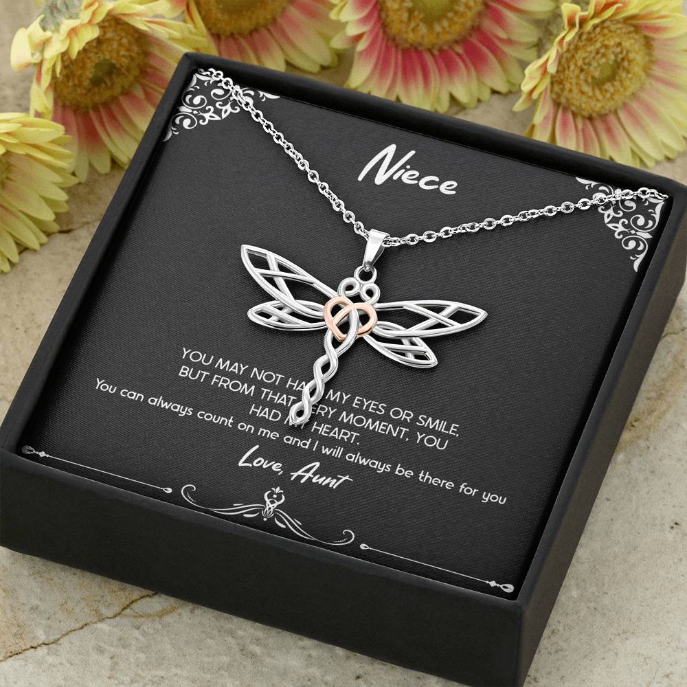 To My Niece  Gifts, You Can Always Count On Me, Dragonfly Necklace For Women, Birthday Present Idea From Aunt