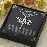 Load image into Gallery viewer, To My Daughter  Gifts, I Am Here For You, Dragonfly Necklace For Women, Birthday Present Idea From Dad

