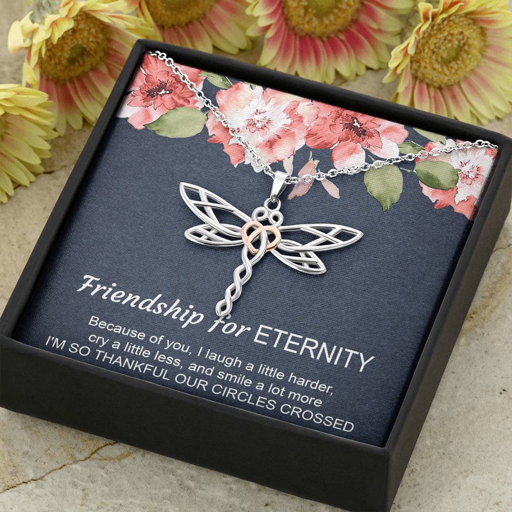To My Best Friend Gifts, Friendship For Eternity, Dragonfly Necklace For Women, Birthday Present Idea From Bestie