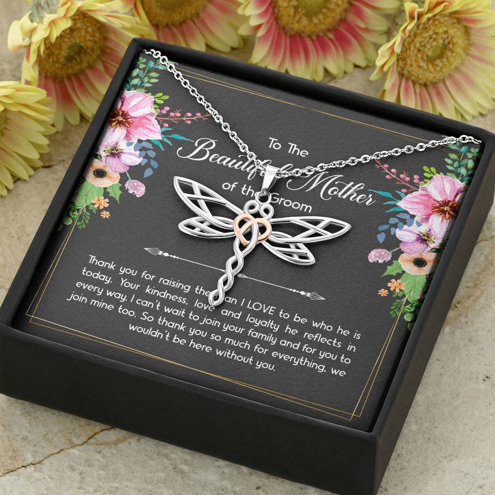 Mom Of The Groom Gifts, Thank You For Raising The Man I Love, Dragonfly Necklace For Women, Wedding Day Thank You Ideas From Bride