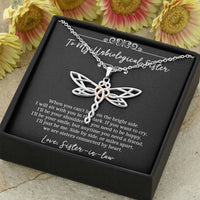 Load image into Gallery viewer, To My Unbiological Sister Gifts, Sisters Connected By Heart, Dragonfly Necklace For Women, Birthday Present Idea From Sister-in-law
