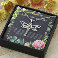 Load image into Gallery viewer, Loss of Dad Gifts, In Loving Memory, Sympathy Dragonfly Necklace For Loss of Dad, Memorial Sorry For Your Loss Present
