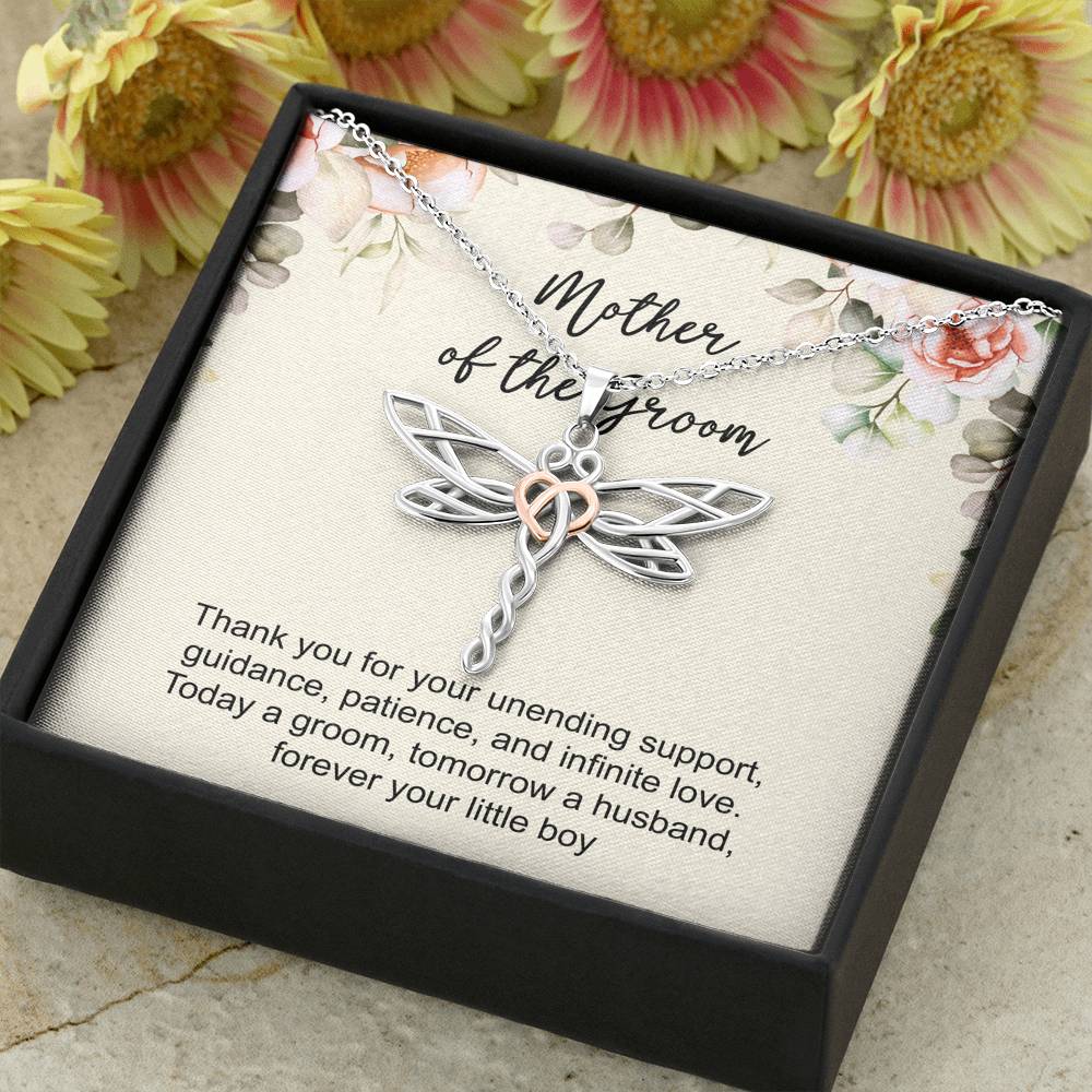 Mom Of The Groom Gifts, Thank You For Your Unending Support, Dragonfly Necklace For Women, Wedding Day Thank You Ideas From Groom
