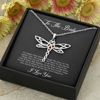 Load image into Gallery viewer, To My Bride Gifts, I Thank You, Dragonfly Necklace For Women, Wedding Day Thank You Ideas From Best Friend
