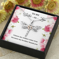 Load image into Gallery viewer, To My Sister-in-law Gifts, My Wishes Come True, Dragonfly Necklace For Women, Birthday Present Idea From Sister
