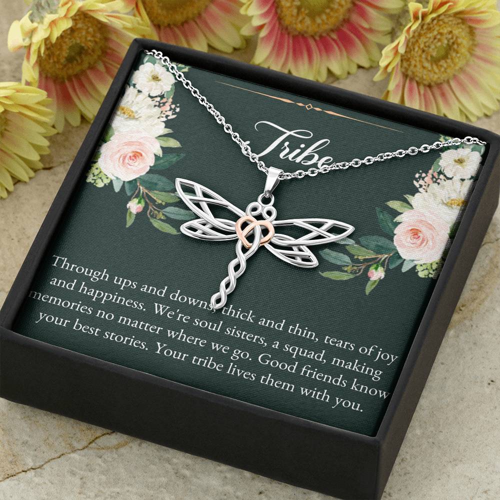 To My Best Friend Gifts, Tribe, Dragonfly Necklace For Women, Birthday Present Idea From Bestie