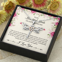 Load image into Gallery viewer, To My Bride Gifts, I Take You To Be My Best Friend , Dragonfly Necklace For Women, Wedding Day Thank You Ideas From Groom
