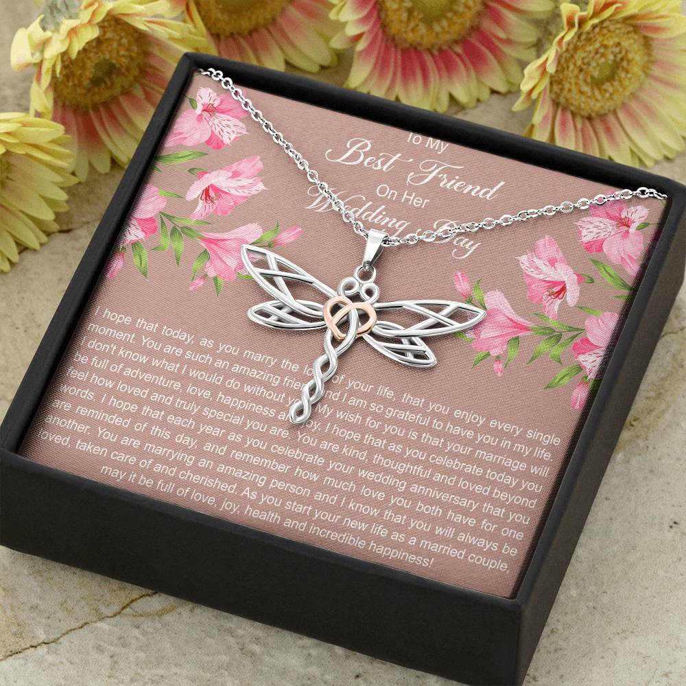 Bride Gifts, I Hope You Enjoy Every Single Moment, Dragonfly Necklace For Women, Wedding Day Thank You Ideas From Best Friend